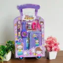 Kids Purple Cartoon Watch & Stationery Gift Set – School Essentials Travel Case