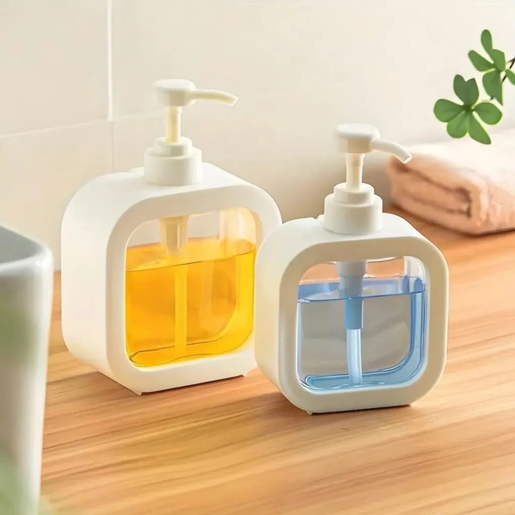 250 ml Liquid Soap Dispenser Pump Bottle | Refillable Hand Wash, Shampoo & Lotion Dispenser | Transparent Square Design (Pack of 1)