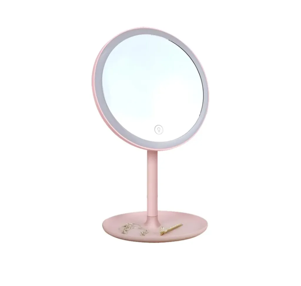 LED Makeup Mirror with Touch Sensor | 3 Color Lighting Modes | Adjustable Stand Vanity Mirror for Makeup, Skincare & Grooming