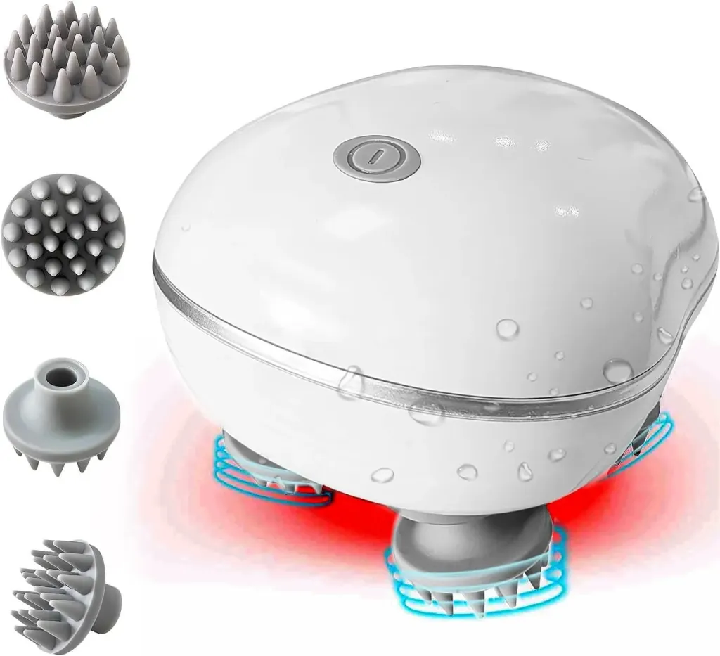 Electric Head Scalp Massager with Advanced Red Light Therapy Boost Hair Growth | Hair Fall Control | Deep Scalp Cleansing & Stress Relief .